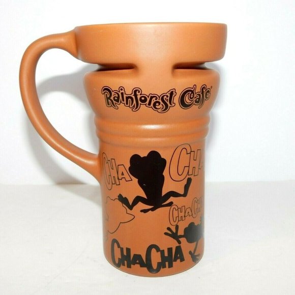 Rainforest Cafe Terracotta Brown Cha Cha Tree Frog Tall Travel Mug with Lid - Picture 4 of 10